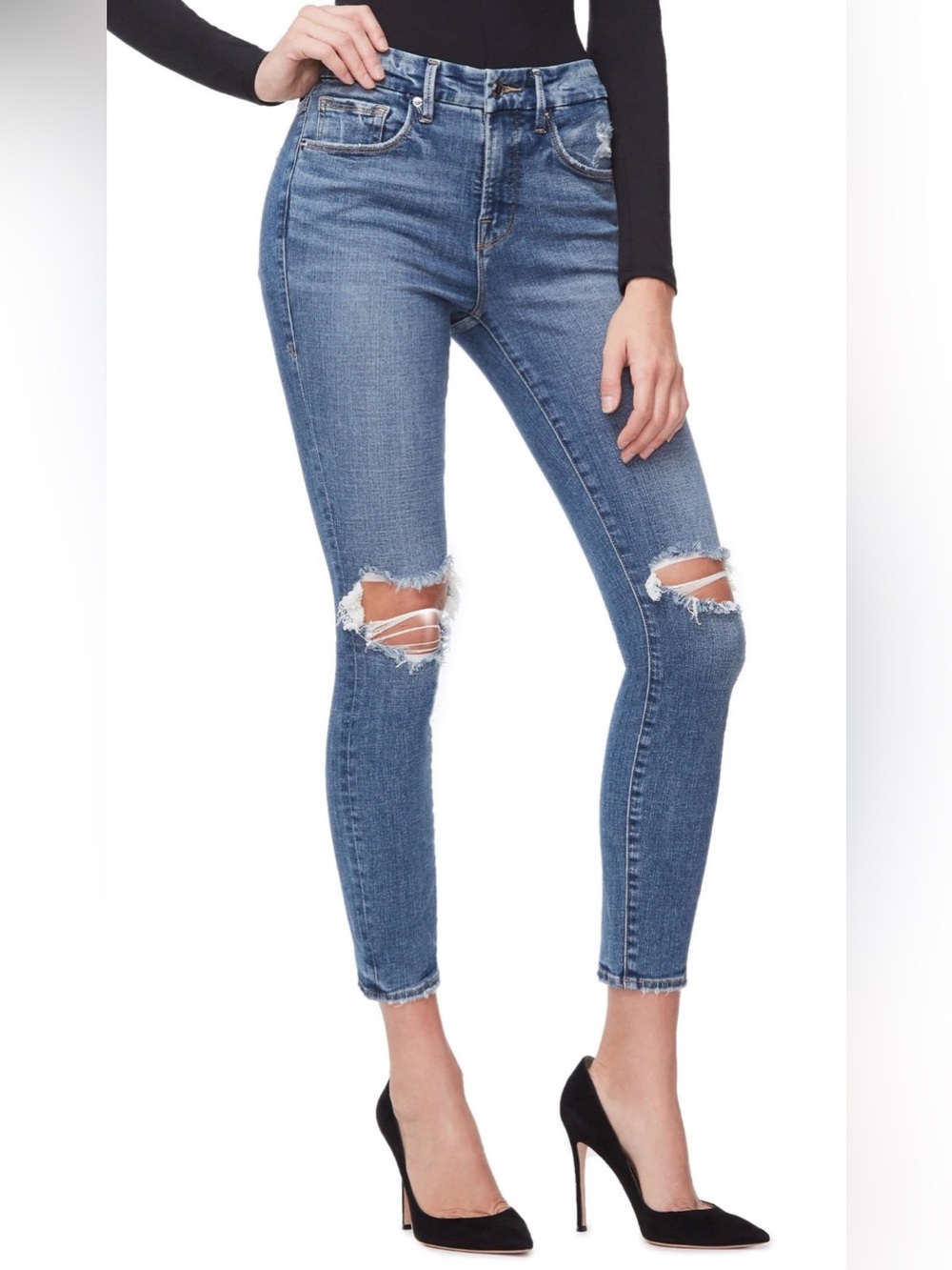 Good American Good Legs High Rise Distressed Jeans